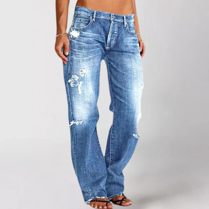 Viktoria™ | Långa Vidbenade Denim Jeans