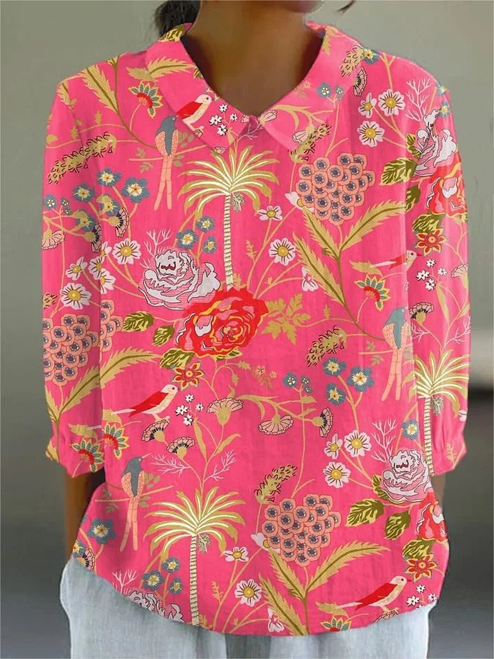 Lone - Vintage Färgglad Blus