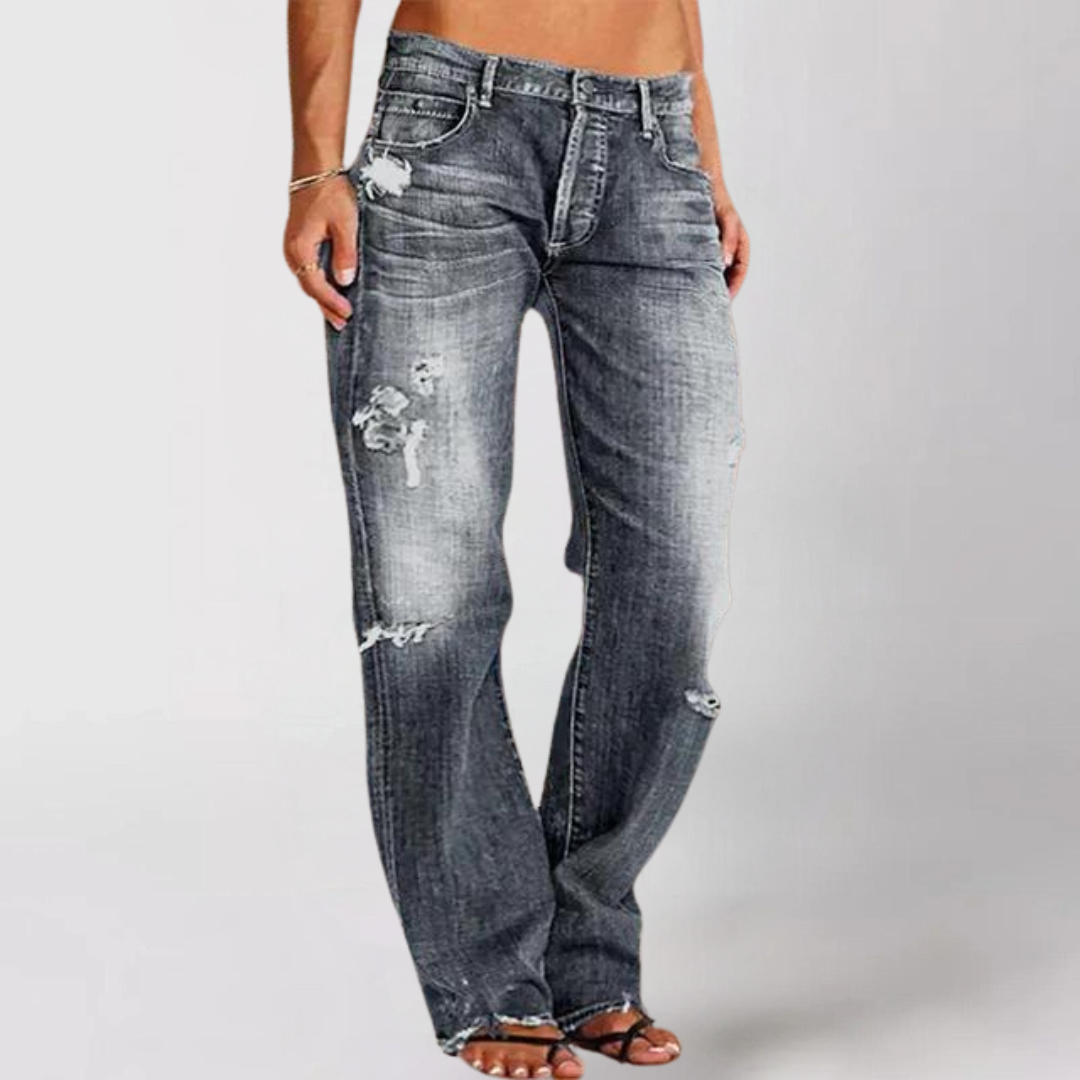Viktoria™ | Långa Vidbenade Denim Jeans
