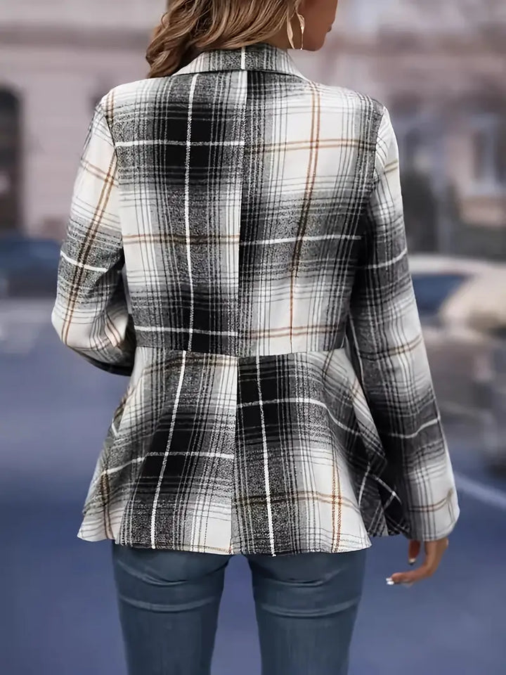 Lina™ - Elegant Rutigt Blazer