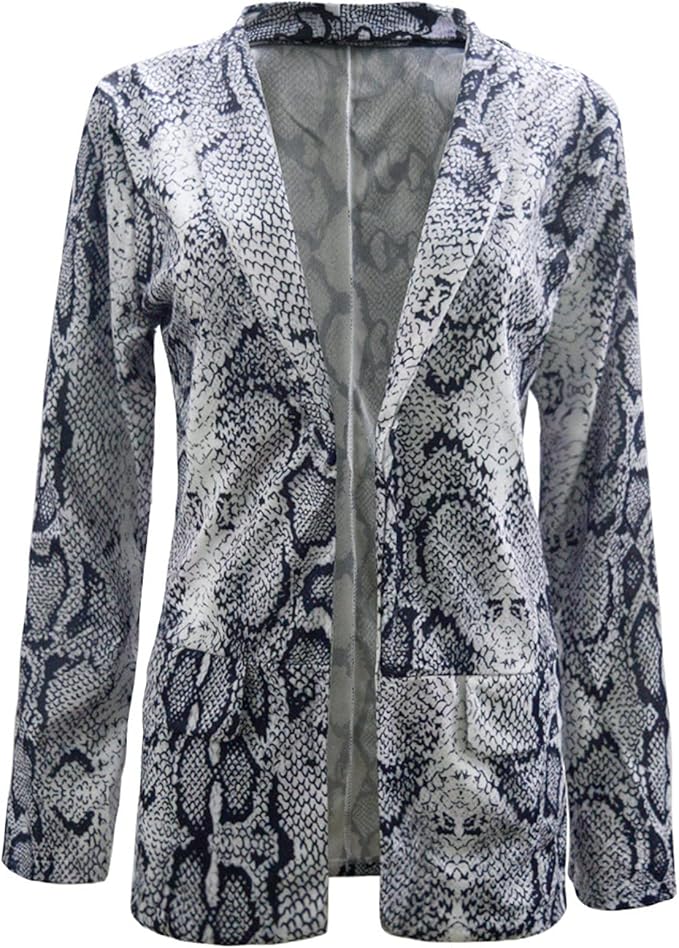 Luna™ - Elegant Ormskinnsmönster Öppen Framsidan Blazer