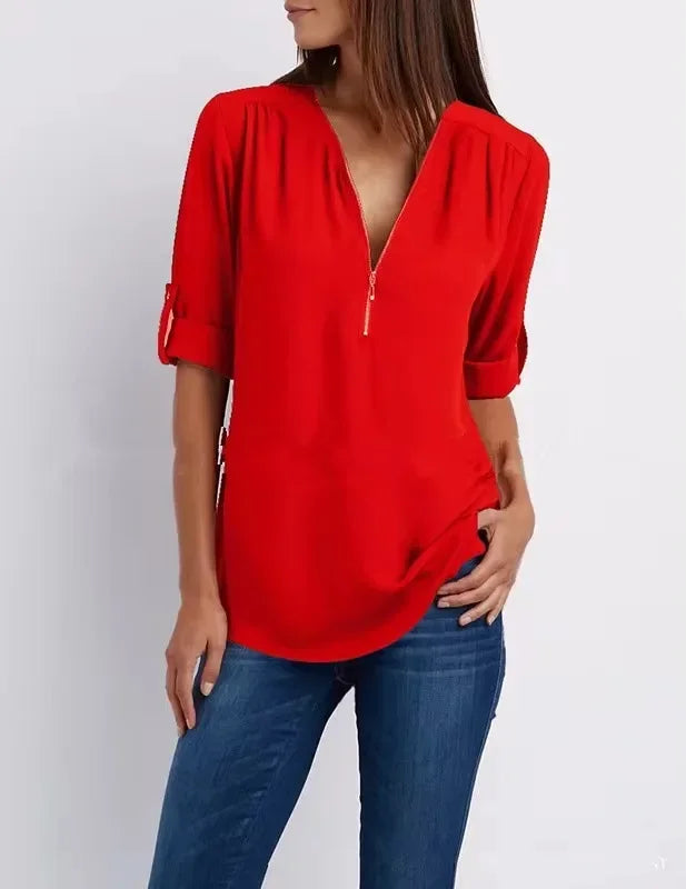 LANA™ | Ronja – Elegant topp med dragkedja