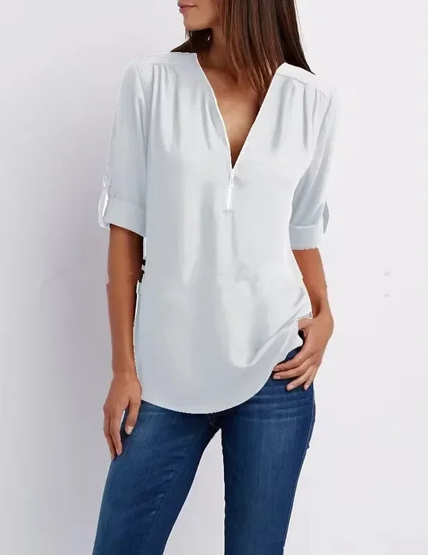 LANA™ | Ronja – Elegant topp med dragkedja