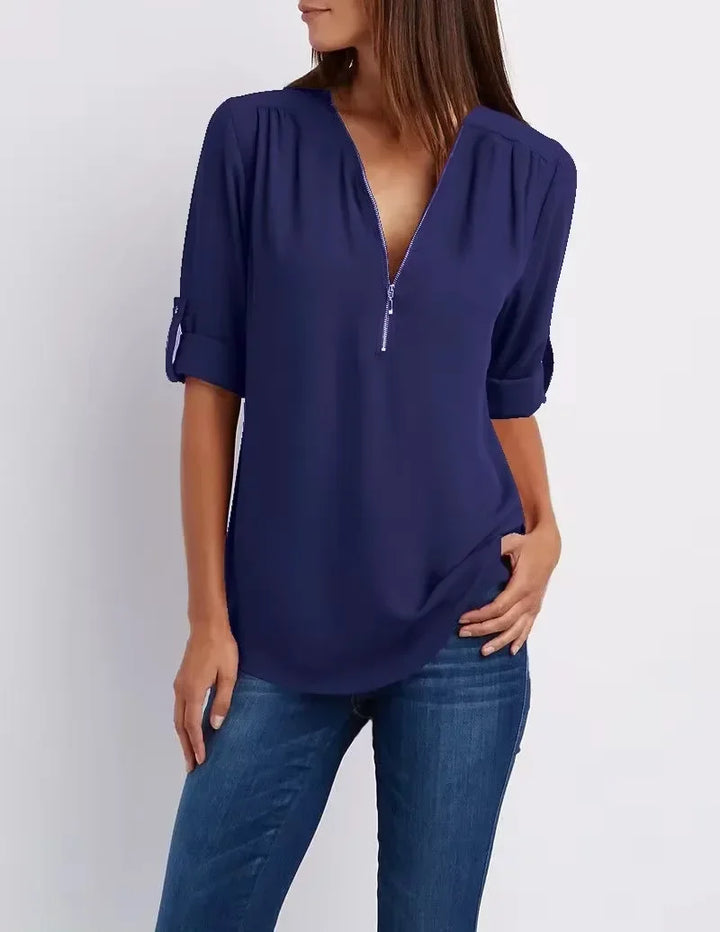 LANA™ | Ronja – Elegant topp med dragkedja