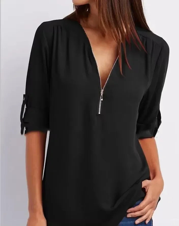 LANA™ | Ronja – Elegant topp med dragkedja