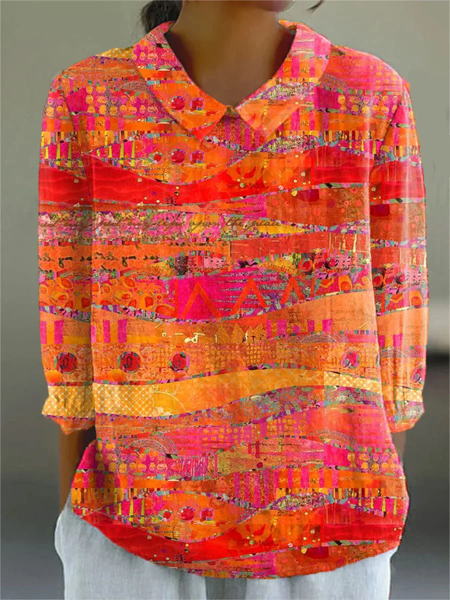 Susanne - Vintage Färgglad Blus