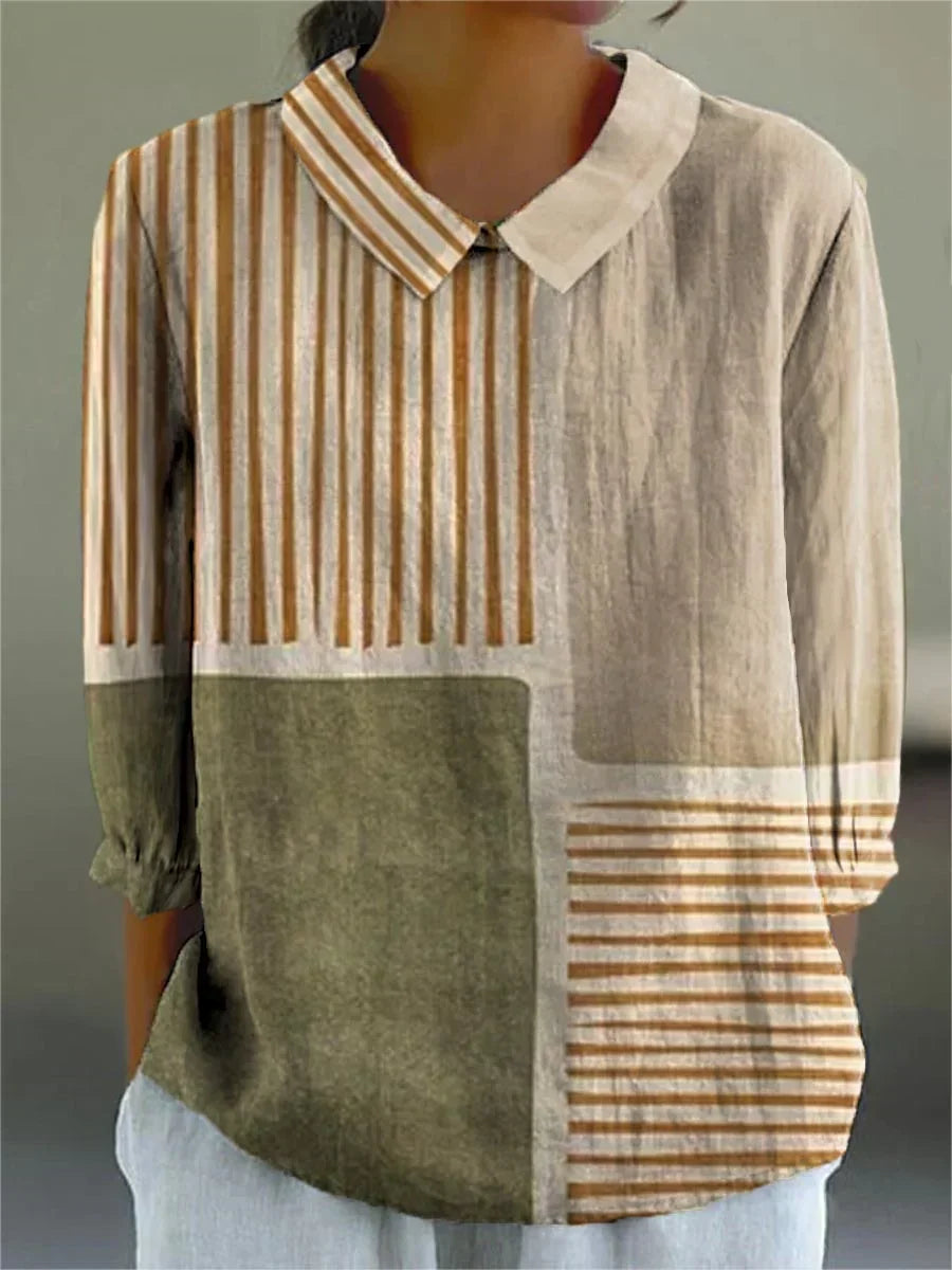 Jette - Vintage Färgglad Blus