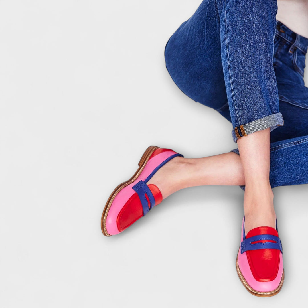 Marigold | Statement loafers med färgblock