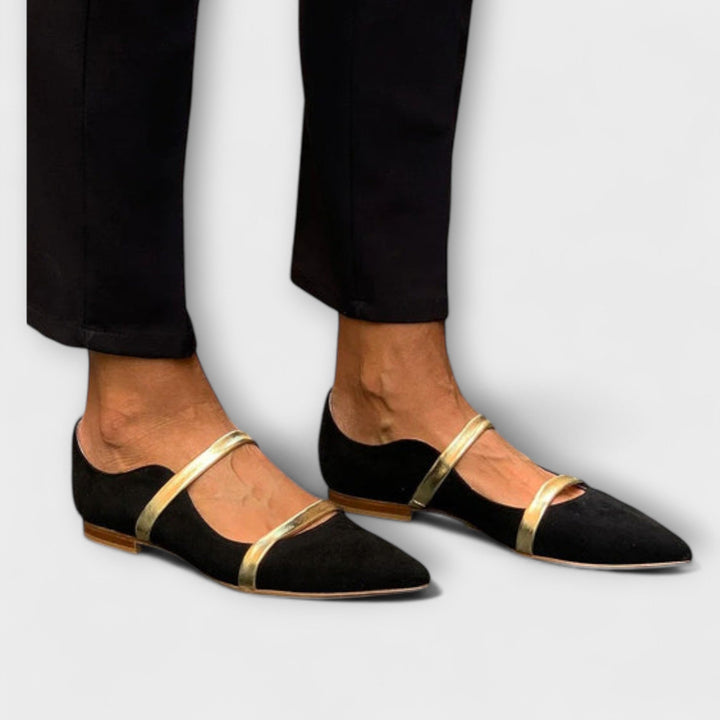 Waverly | Spetsiga flats med dubbla remmar