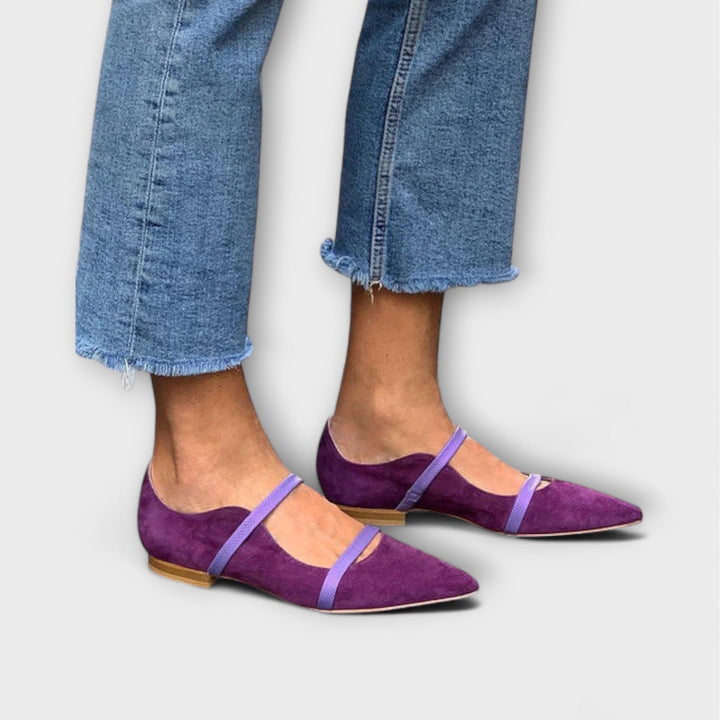 Waverly | Spetsiga flats med dubbla remmar