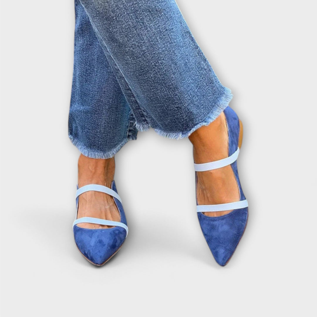 Waverly | Spetsiga flats med dubbla remmar