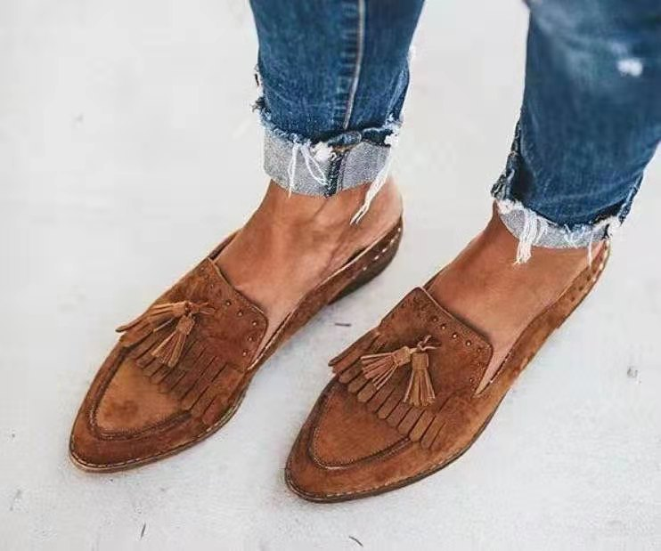 Fleur | Loafers med fransar och metallspänne