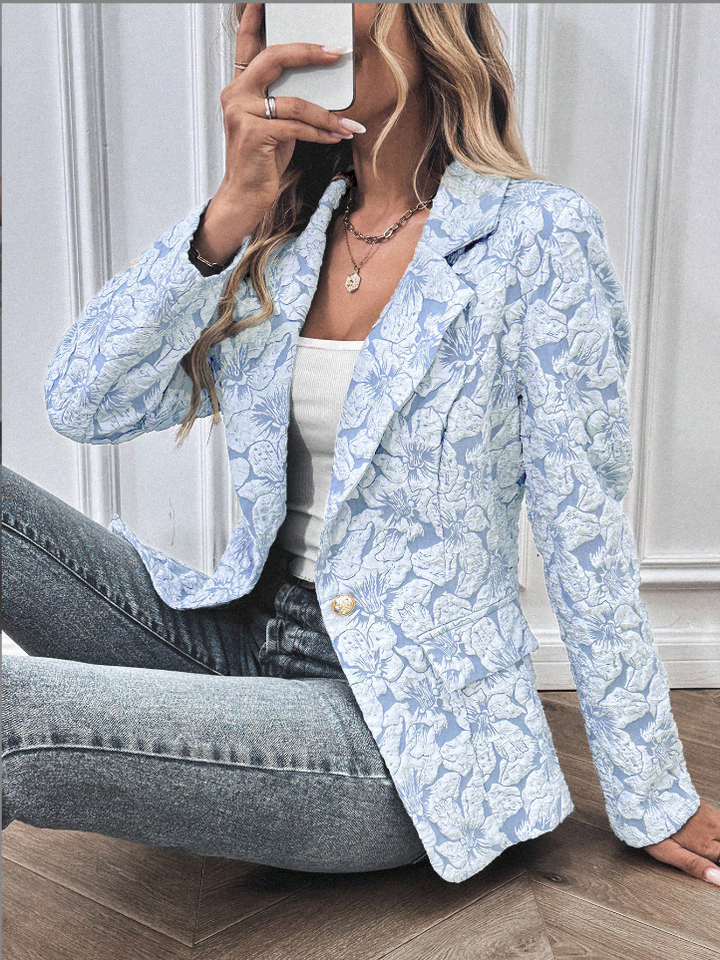 Scarlett™ - Stilig Blazer med Blommönster
