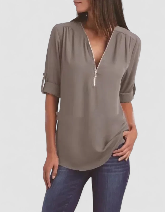 LANA™ | Ronja – Elegant topp med dragkedja