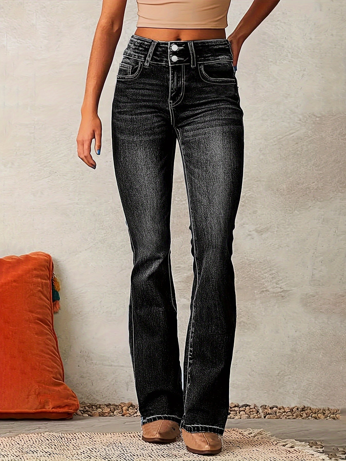 Aya | Högmidjade flare jeans