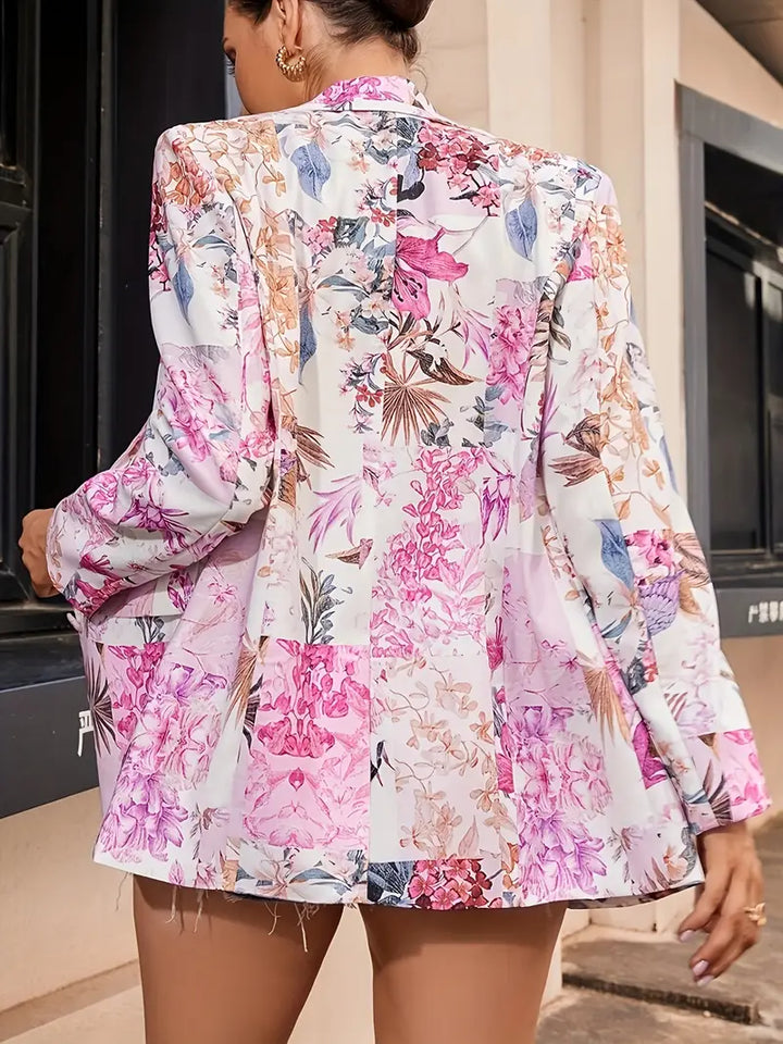 Ellie™ - Chic Blommönstrad Blazer