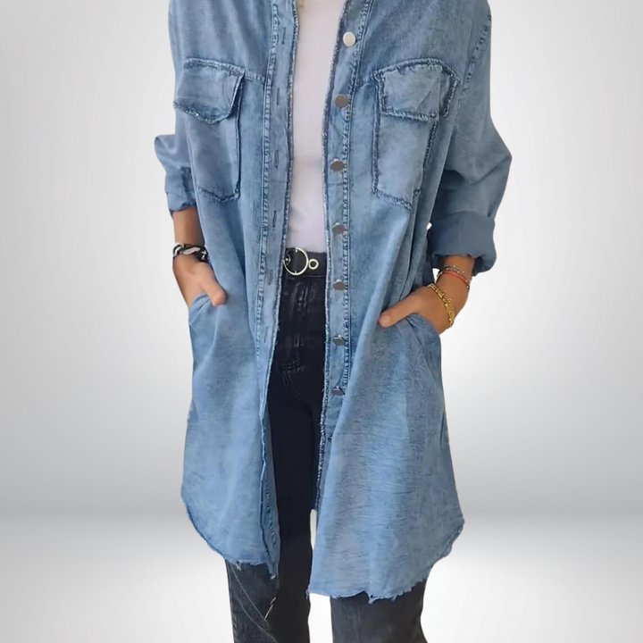 LANA™ | Liv - Långärmad denimjacka med klassisk krage