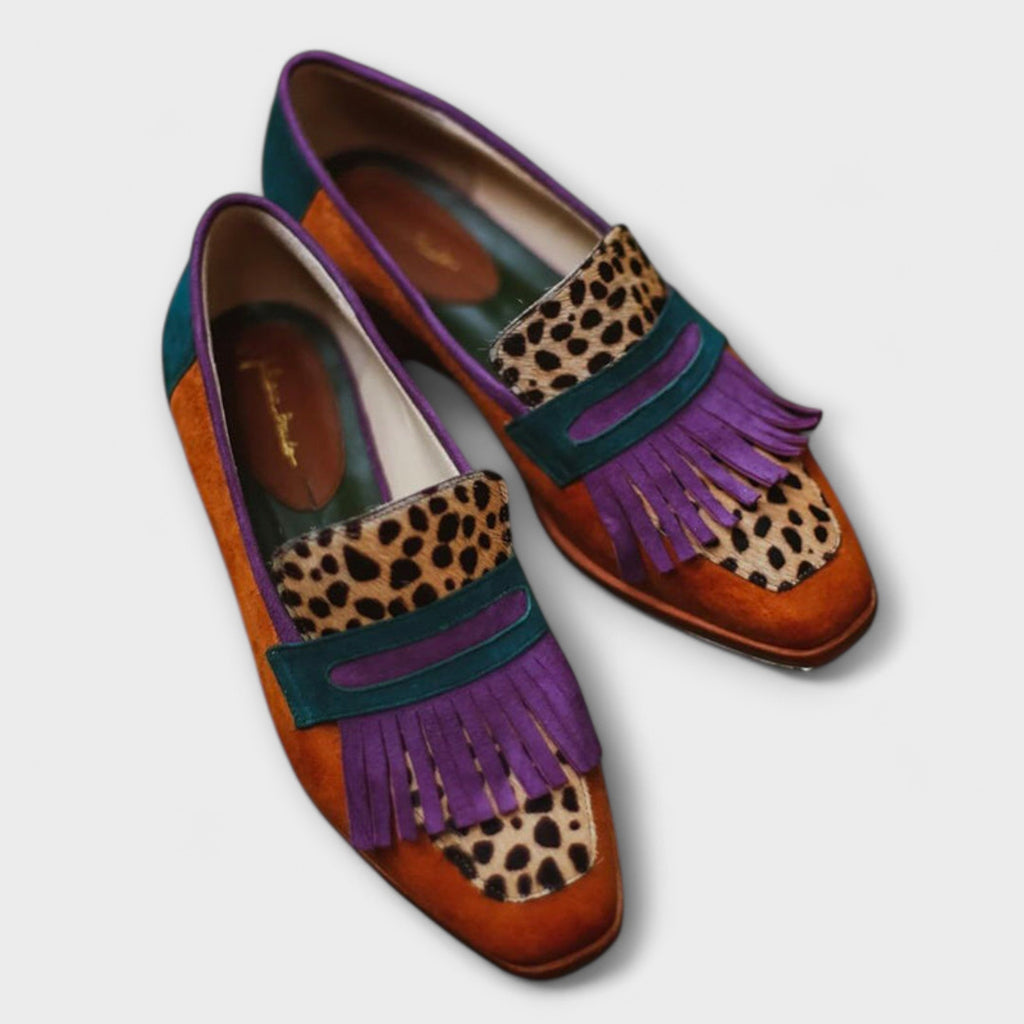 Fallon – Brun Loafer med Leopardtryck