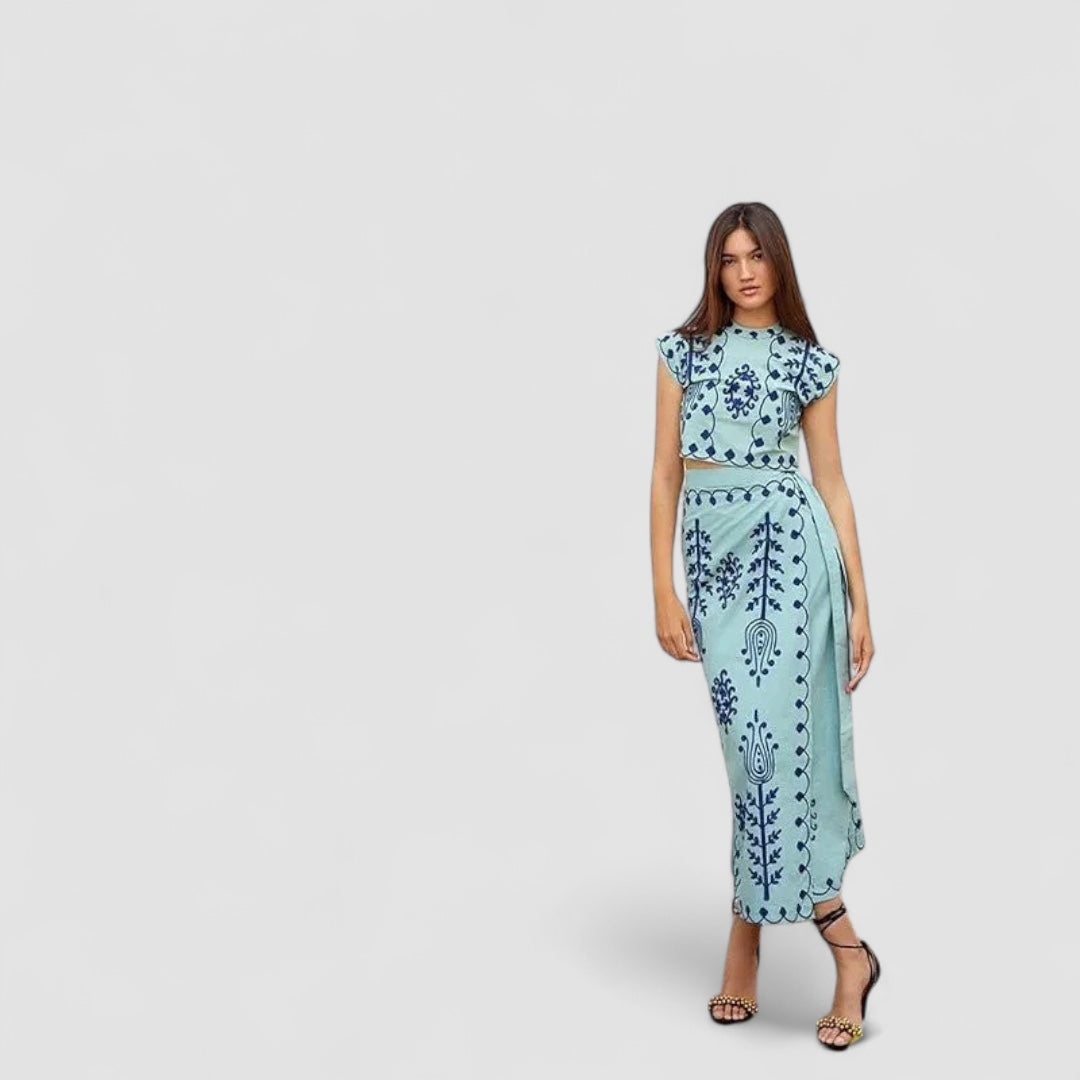 LANA™ | Camilla - Tryckt Top och Kjol