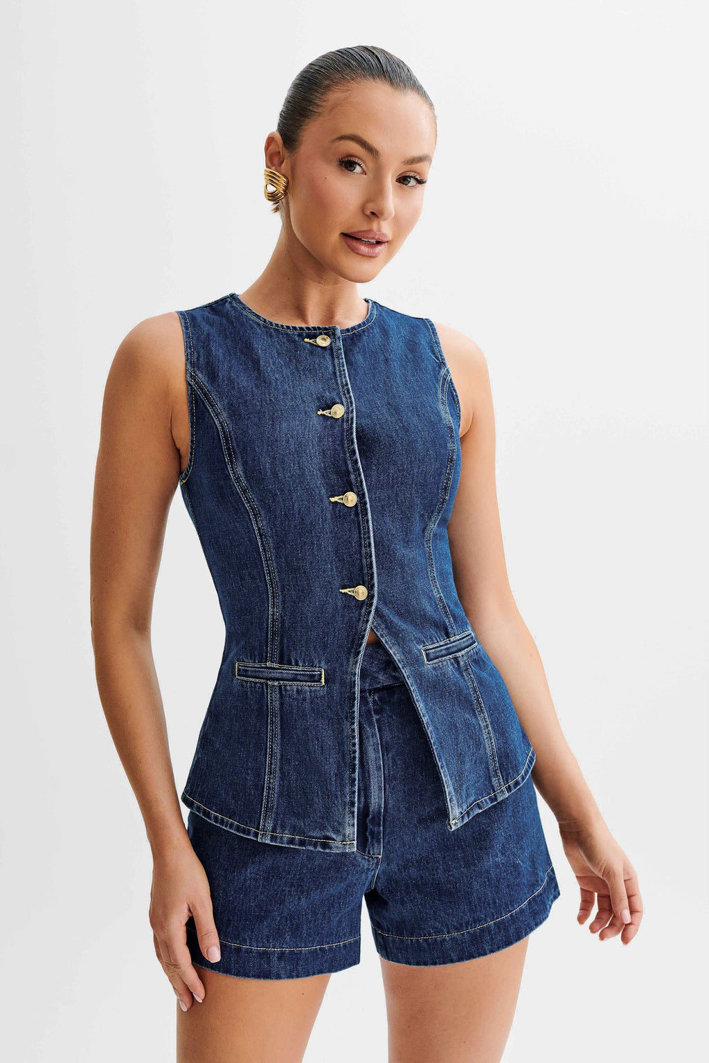LANA™ | Trendigt denimset med knappar