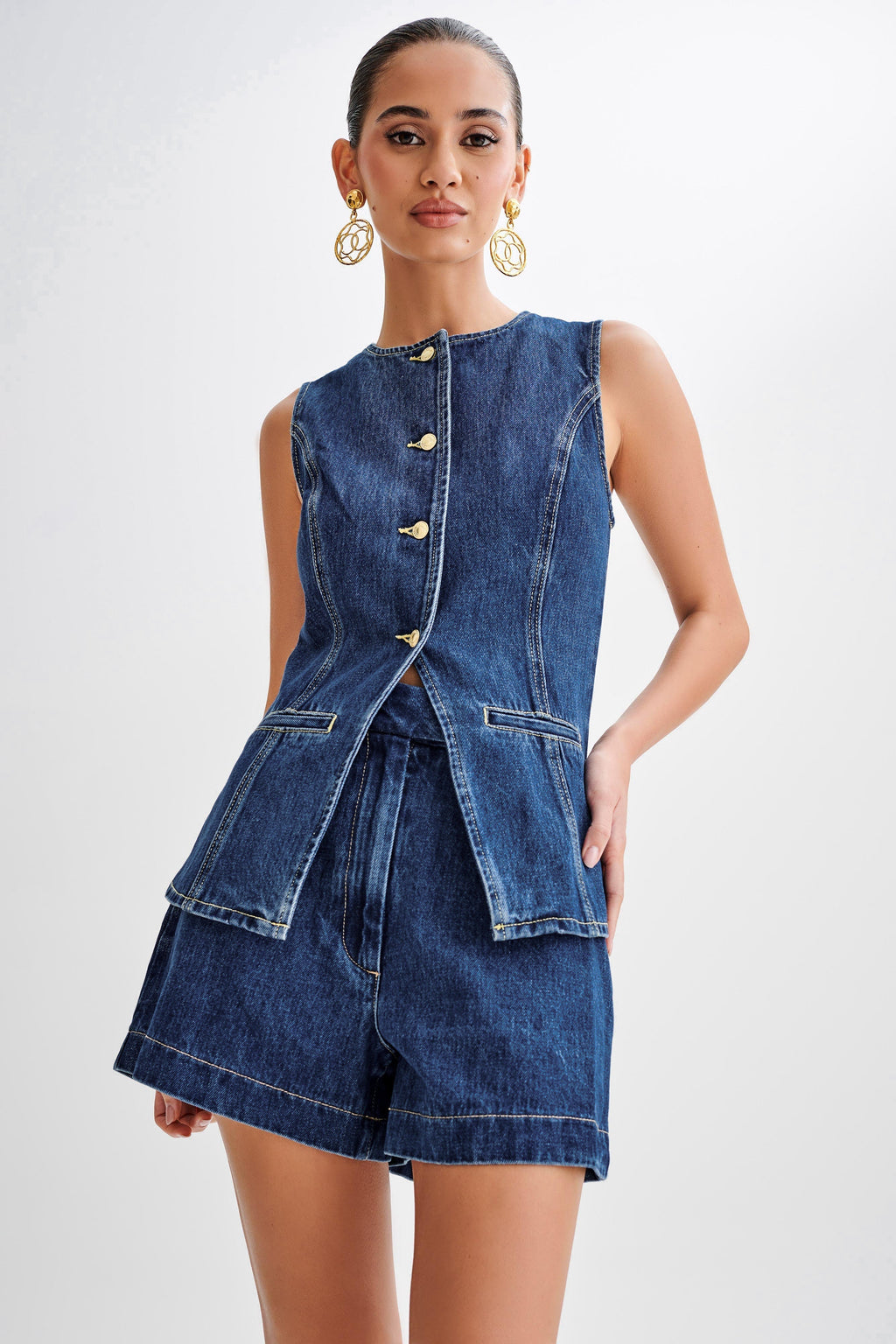 LANA™ | Trendigt denimset med knappar