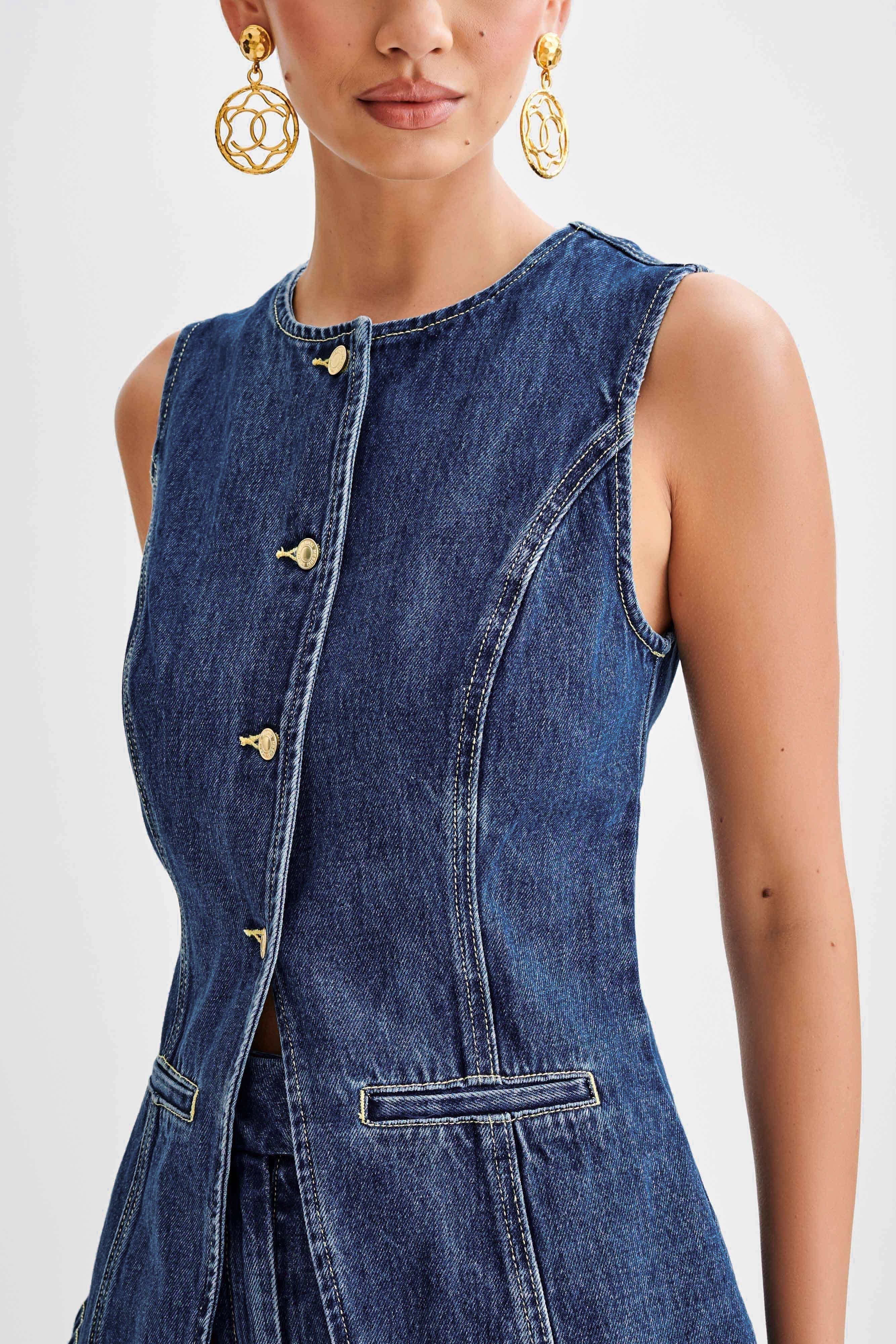 LANA™ | Trendigt denimset med knappar