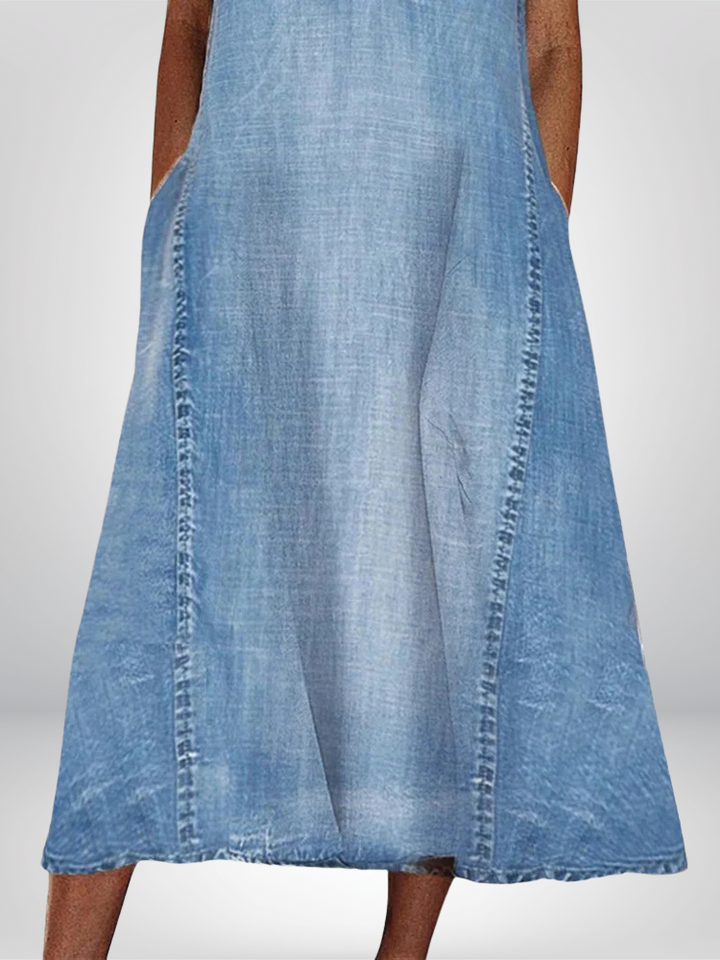 LANA™ | Moa - Bekväm denimklänning