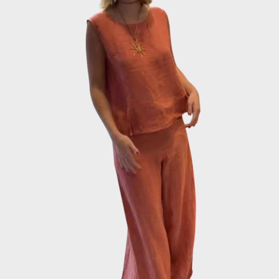 LANA™ | Irmelie – Ärmlöst linneset med avslappnad midja