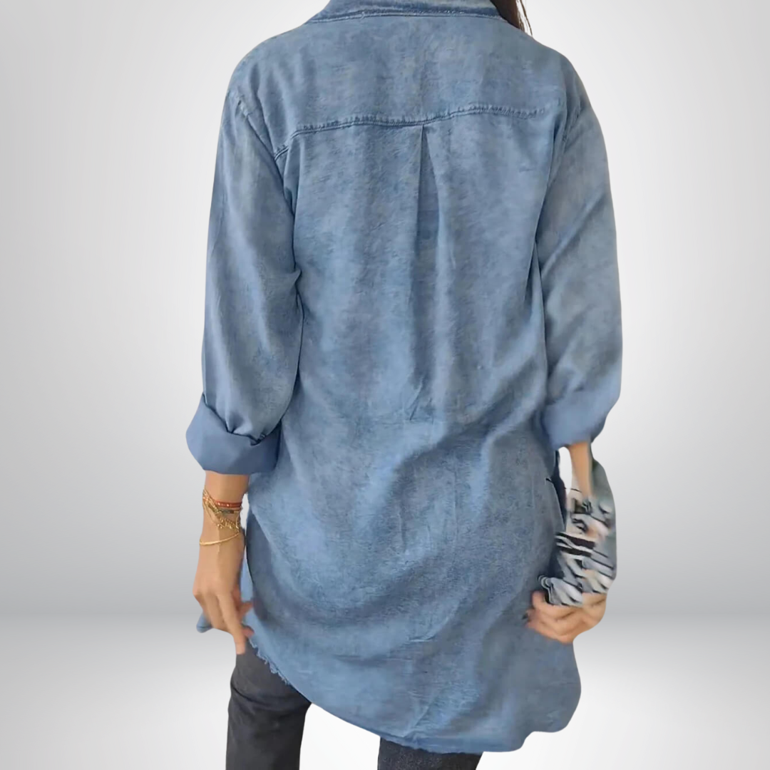 LANA™ | Liv - Långärmad denimjacka med klassisk krage