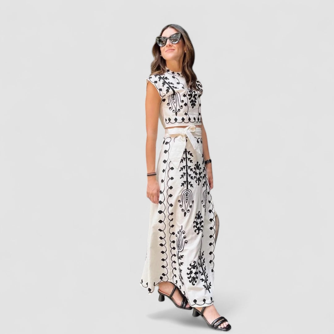 LANA™ | Camilla - Tryckt Top och Kjol