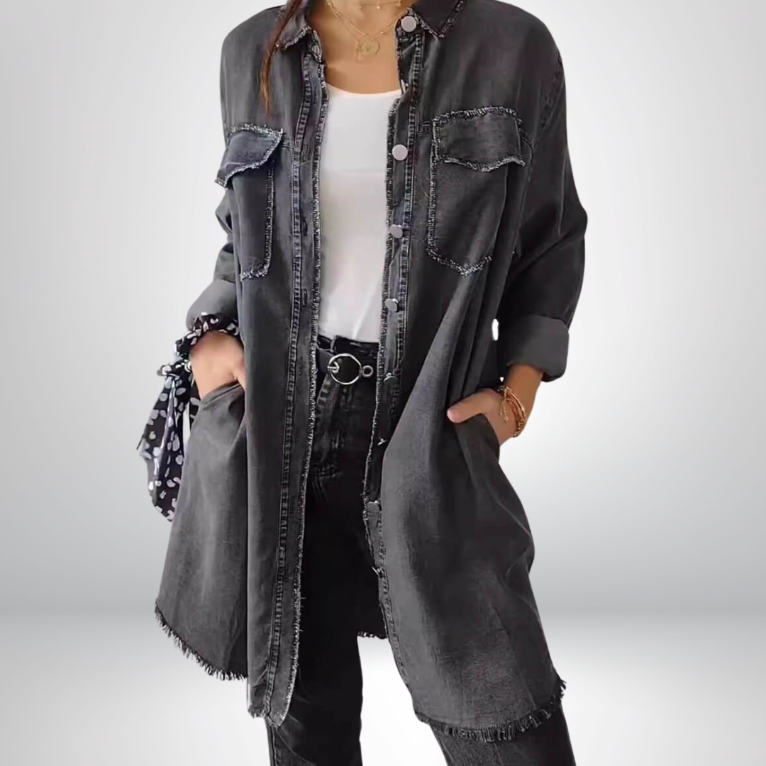 LANA™ | Liv - Långärmad denimjacka med klassisk krage