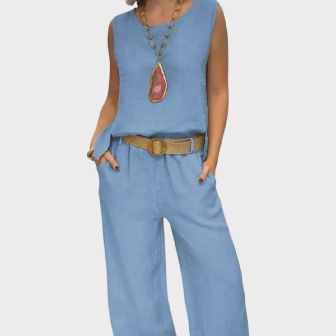 LANA™ | Irmelie – Ärmlöst linneset med avslappnad midja