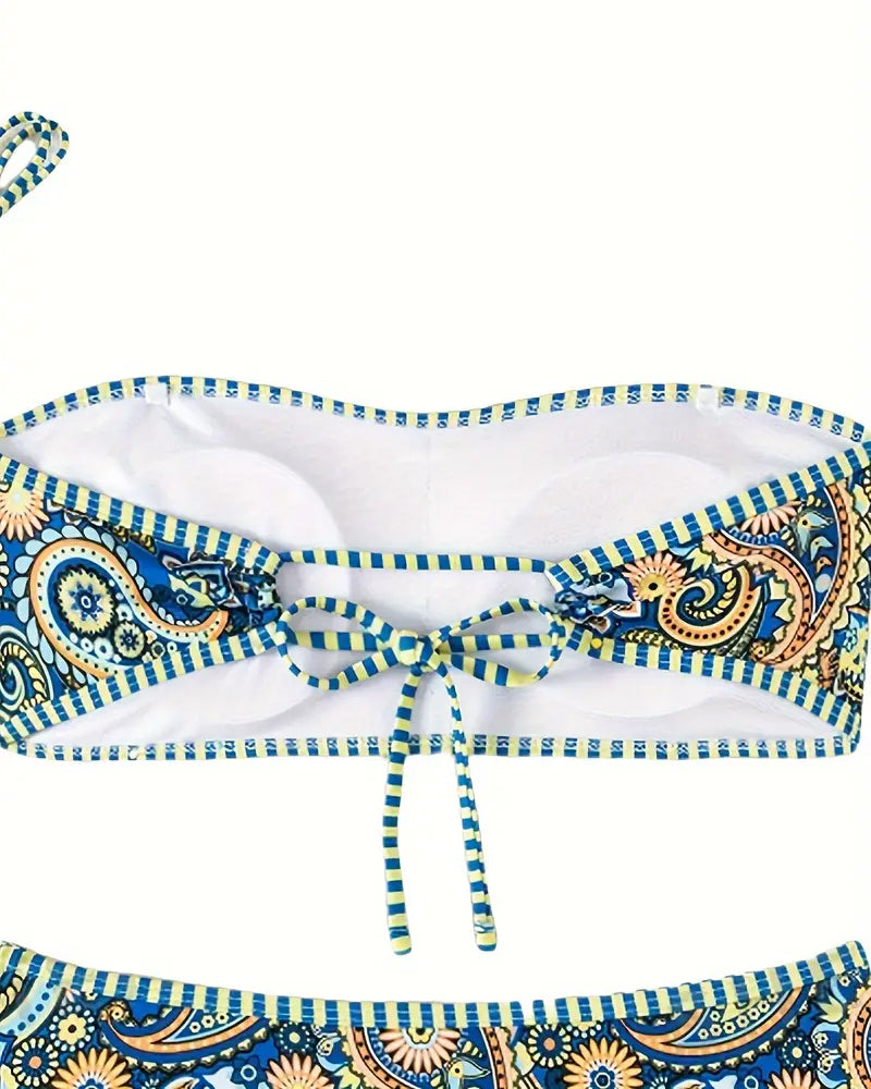 Baddräkt – Tvådelad med etnisk stil och mönster