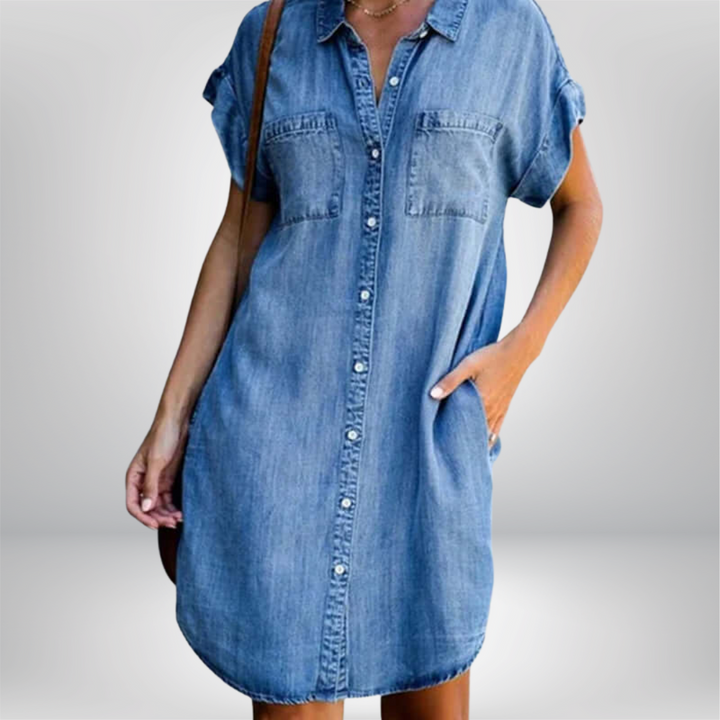 LANA™ | Carina - Avslappnad Denimklänning