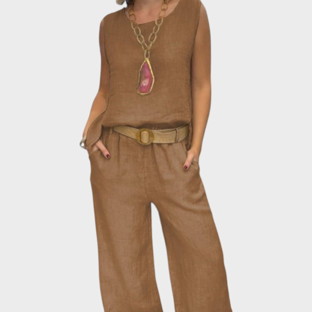 LANA™ | Irmelie – Ärmlöst linneset med avslappnad midja