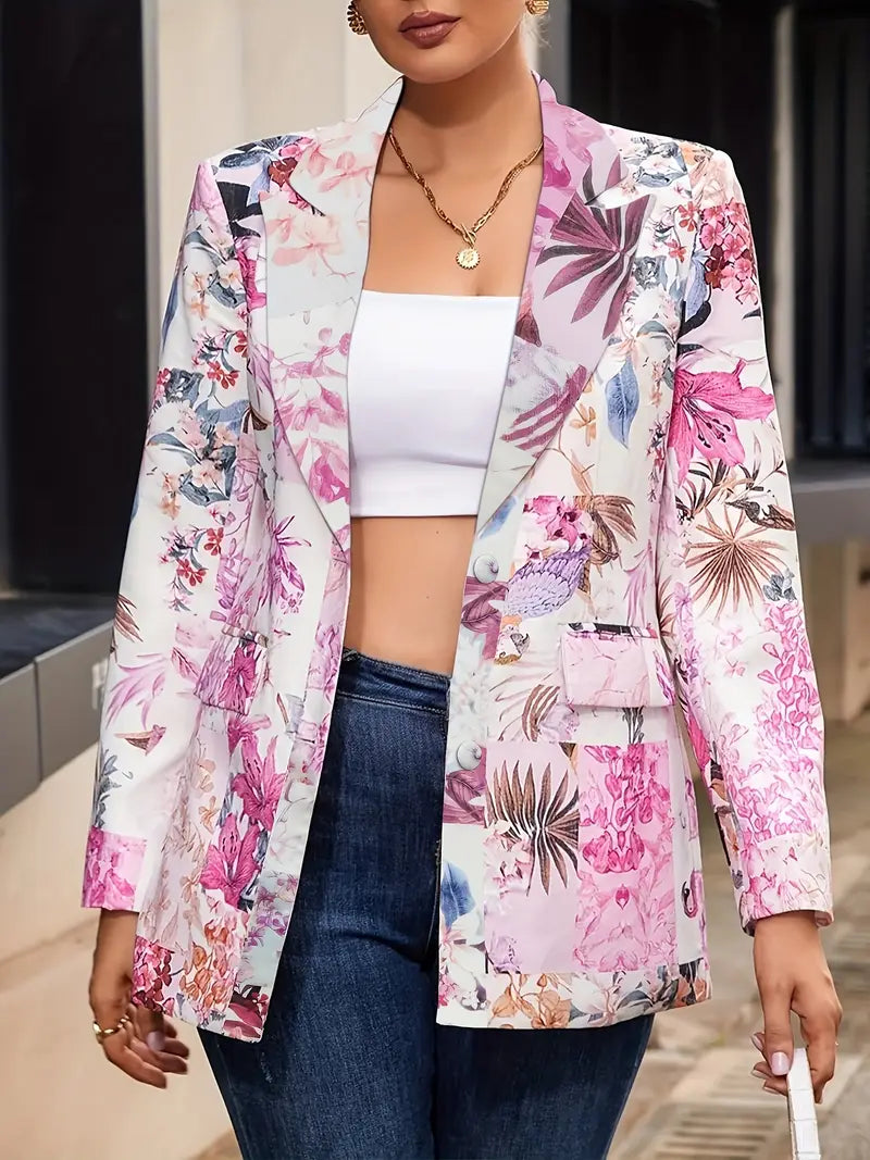 Ellie™ - Chic Blommönstrad Blazer
