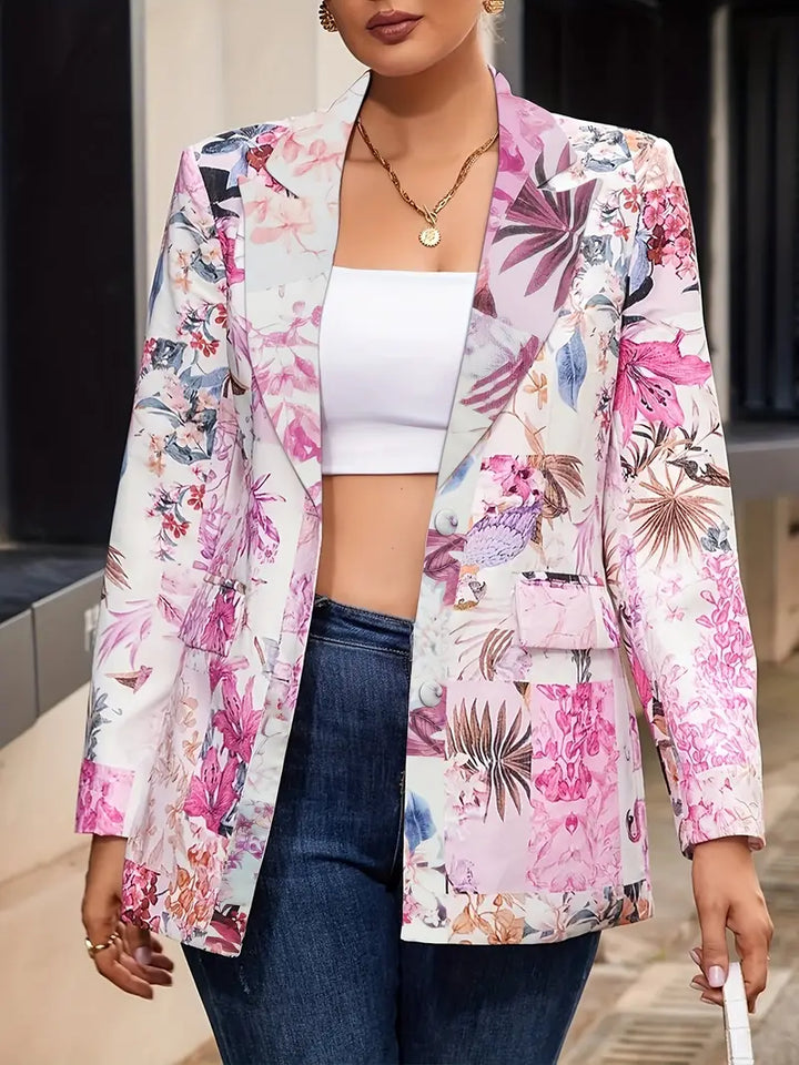 Ellie™ - Chic Blommönstrad Blazer