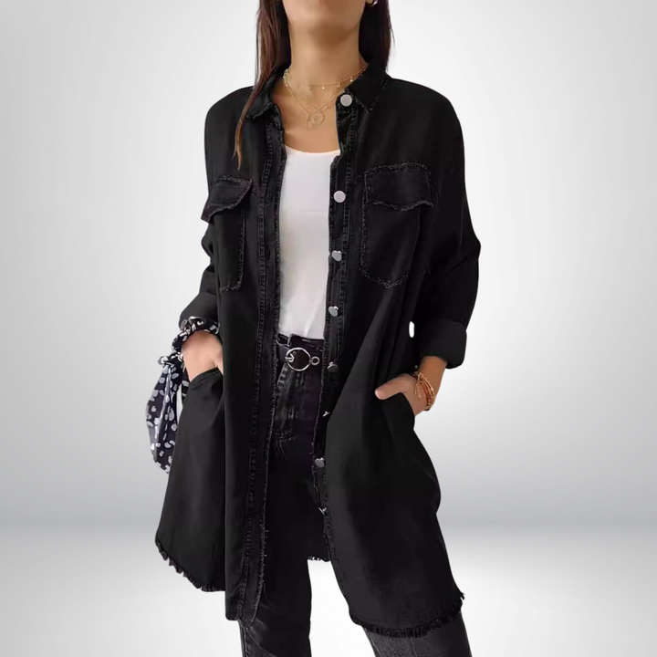 LANA™ | Liv - Långärmad denimjacka med klassisk krage