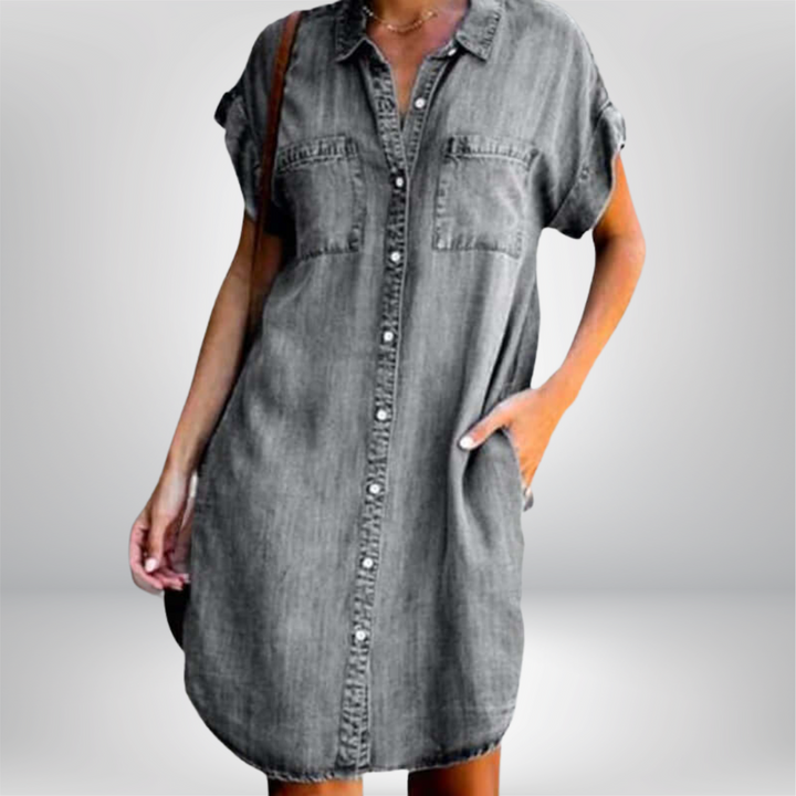 LANA™ | Carina - Avslappnad Denimklänning