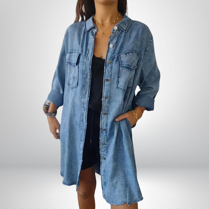 LANA™ | Liv - Långärmad denimjacka med klassisk krage