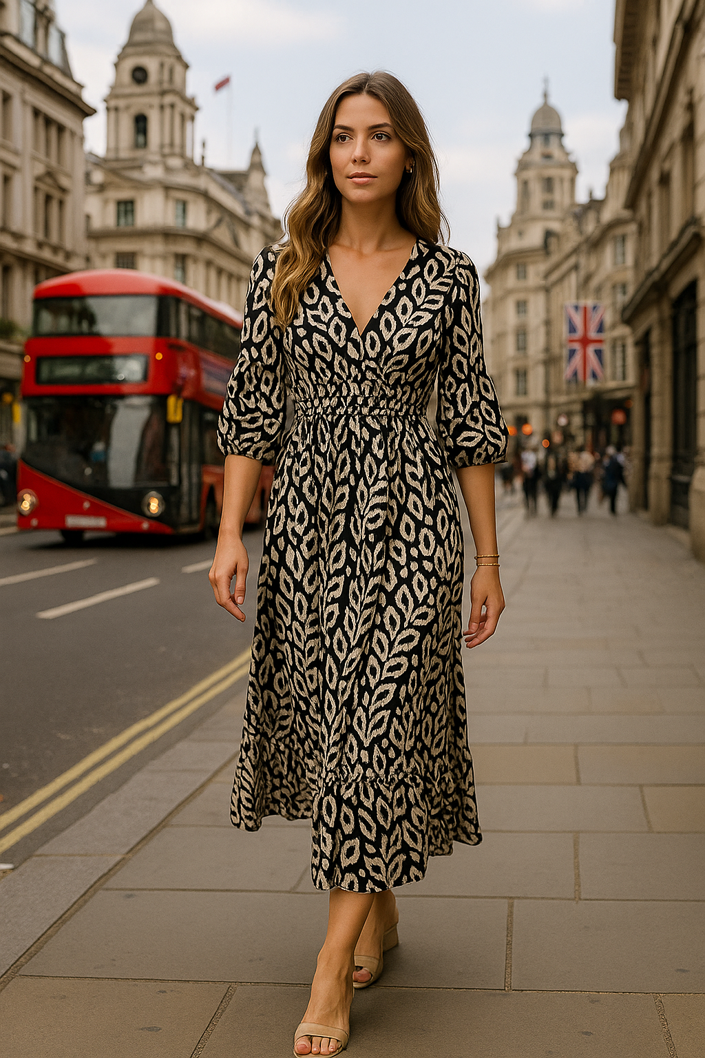 🌸 Bohemian Bliss™ – Avslappnad Wrap Maxi Klänning