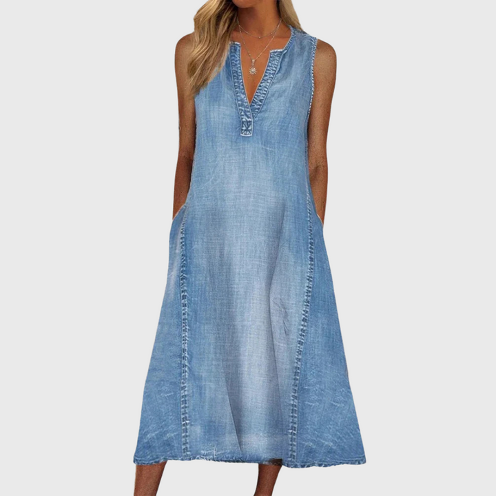 LANA™ | Moa - Bekväm denimklänning