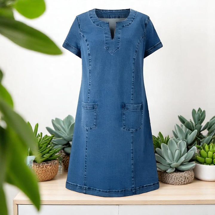 LANA™ | Josefin - Mjuk jeansklänning