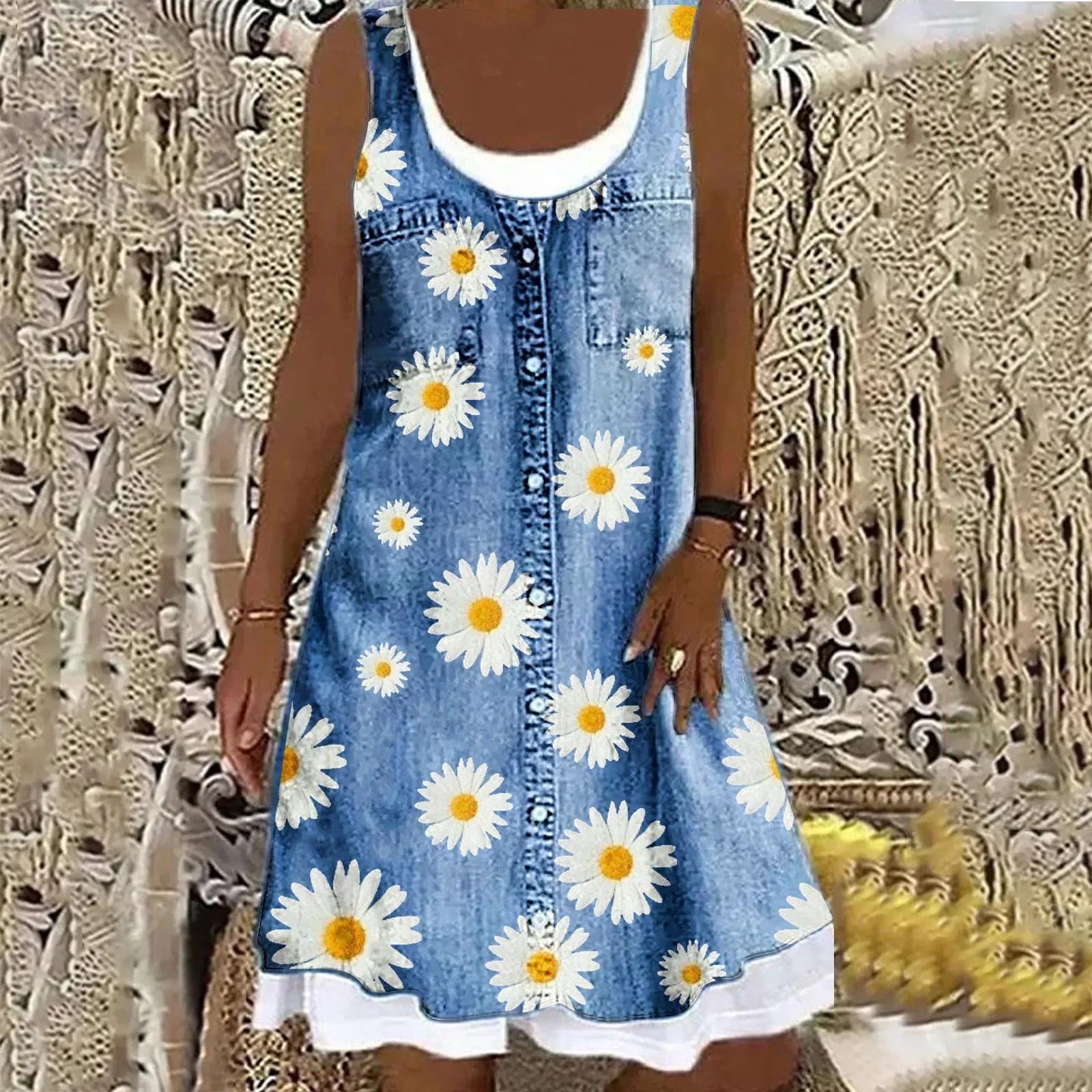 LANA™ | Viola - Mjuk och Elegant Denimklänning