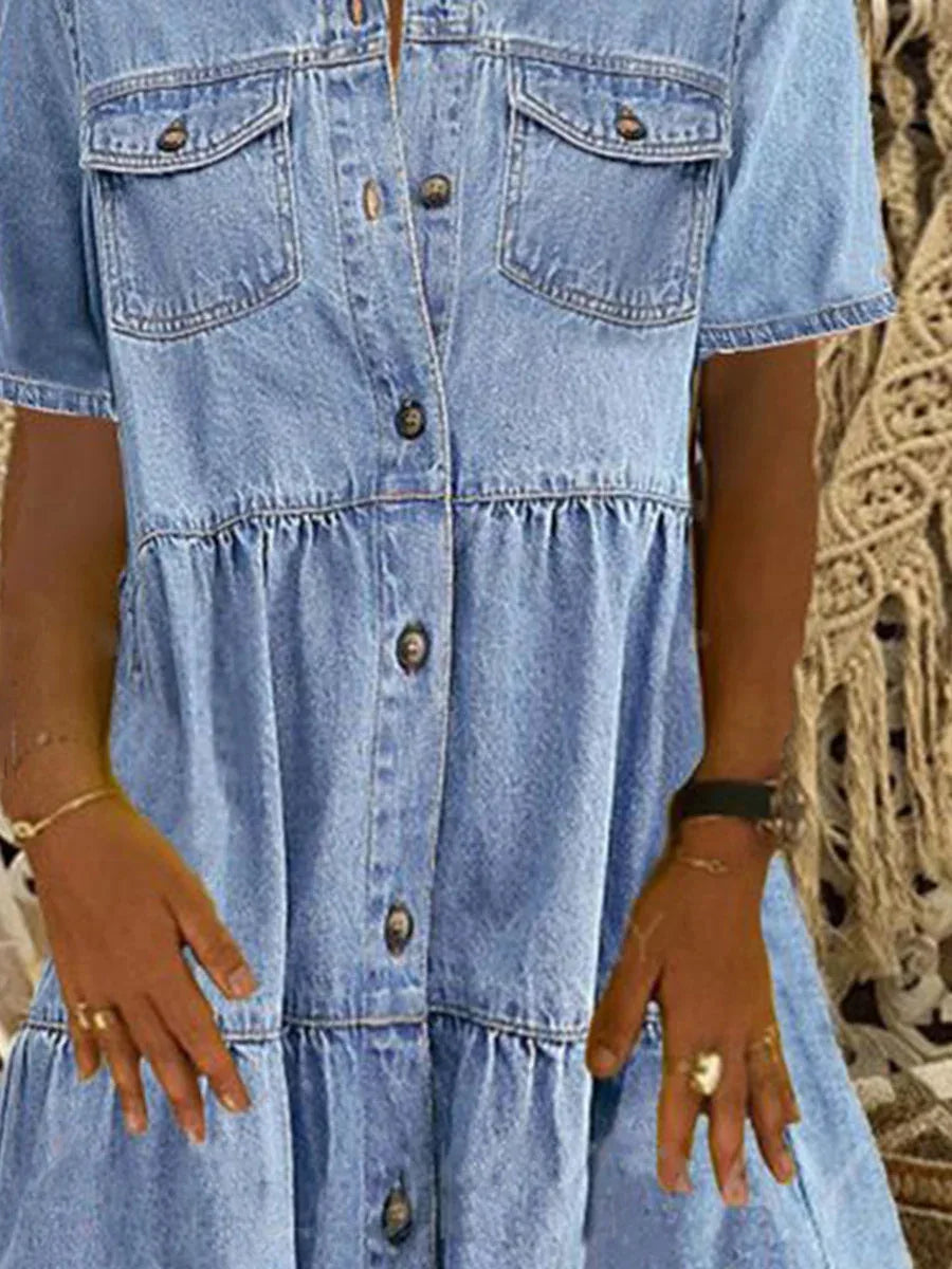 LANA™ | Amelia - Boho Denim Dress