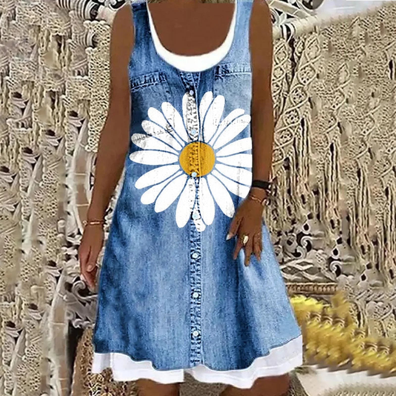 LANA™ | Viola - Mjuk och Elegant Denimklänning