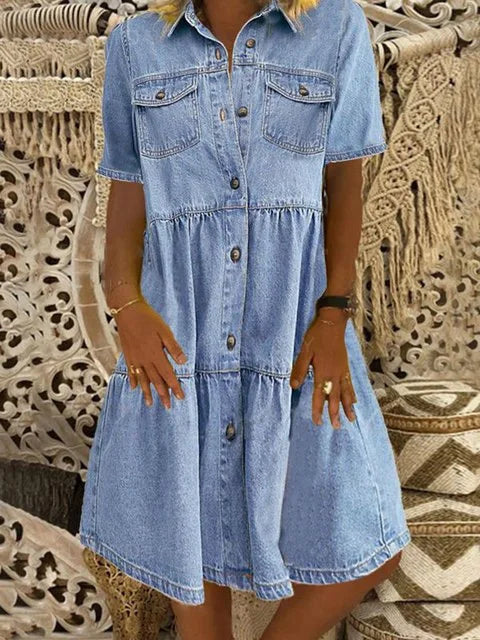 LANA™ | Amelia - Boho Denim Dress