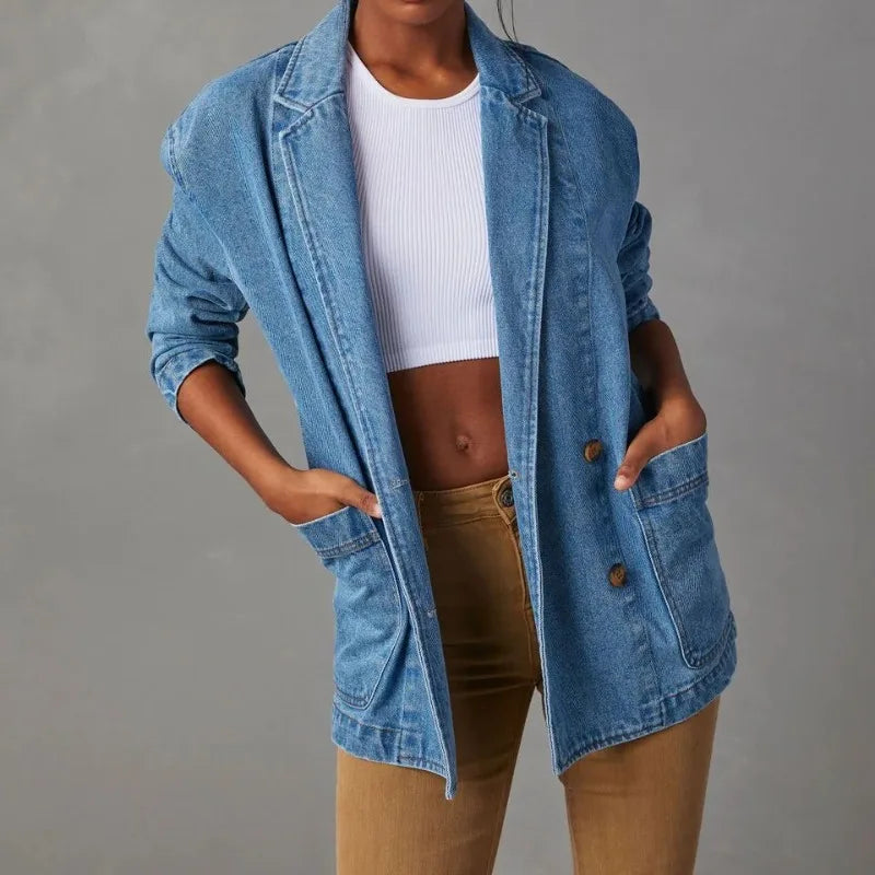 Ella™ - Stilig Denim Blazer Jacka