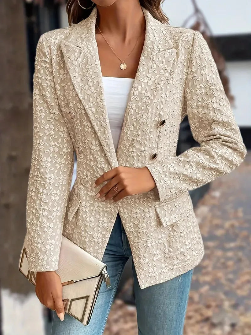 Savannah™ - Stilig Dubbelknäppt Vintage Blazer med Fickor