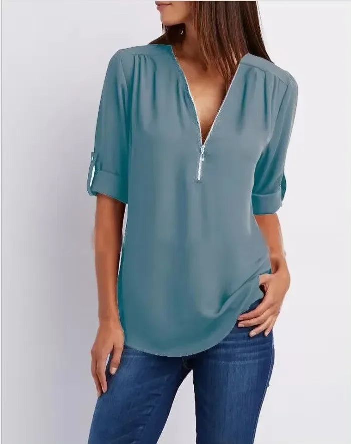 LANA™ | Ronja – Elegant topp med dragkedja